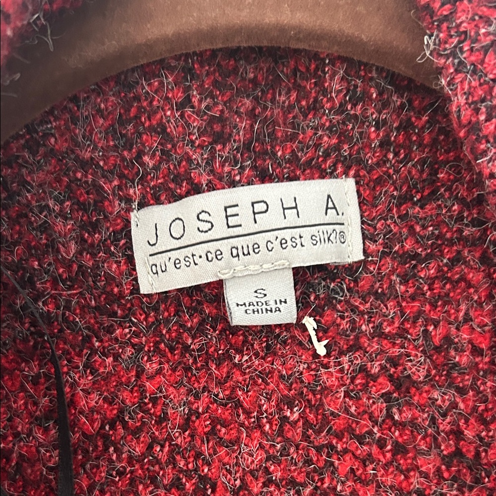 Joseph Red and Black Plaid Teddy Jacket - Picture 2 of 6